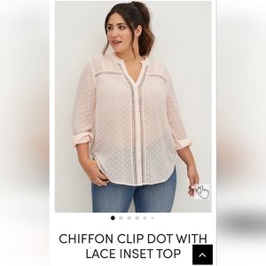 Torrid chiffon pink clip dot blouse Sz 00